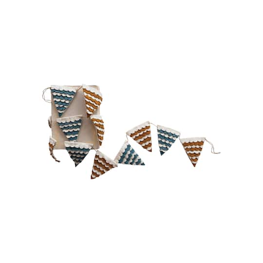 Hello Honey® 6ft. Multicolor Handmade Wool Felt Scalloped Pennant Garland